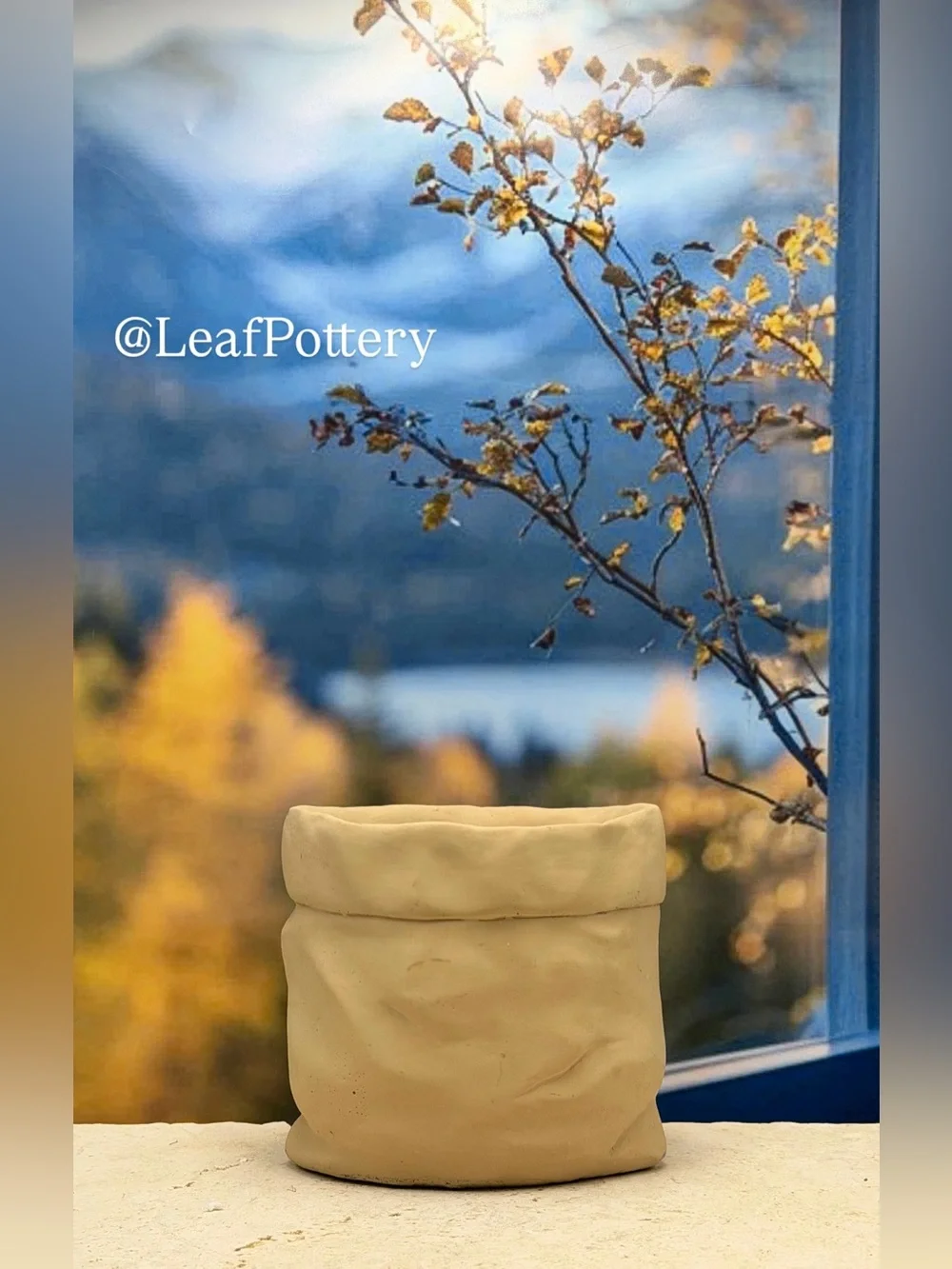 Concrete Paper Bag Planter, Unique Origami Pot, Small Indoor planter